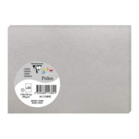 Pqt de 25 Carte Simple 210g 110x155 argent - Clairefontaine
