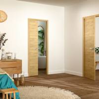 Bloc-porte pleine BERING décor chêne naturel Hui.72 à 100 mm - 204 x 73 cm - Gedimat - SOGAL