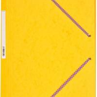 Chemise Carte Lustée 7/10ème 24 x 32 cm à rabats très résistante avec élastiques Jaune - COUTAL