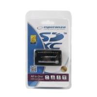 Lecteur de Cartes tout-en-un USB 2.0 - 4 Fentes Noir - ESPERANZA