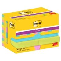 Bloc-note adhésif Super Sticky Notes, 47,6 x 47,6 mm Turquoise, Vert, Rose - Post-it
