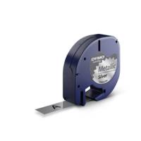 Cassette Ruban LetraTag Métallic 12 mm x 4 m Noir sur Argent - DYMO