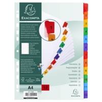 Intercalaires Imprimés numériques carte blanche 160g- 12 positions - A4 Blanc - EXACOMPTA