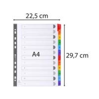 Intercalaires Imprimés numériques carte blanche 160g- 12 positions - A4 Blanc - EXACOMPTA