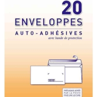 Paquet de 20 enveloppes précasées DL 110 x 220 mm 80g Blanche - Oxford