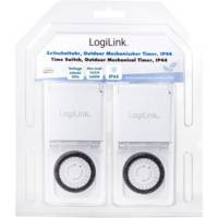 Lot de 2 minuteurs mécaniques IP44 Extérieur Blanc - LOGILINK