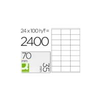 Boîte de 2400 Étiquette adhésive 70x35mm Jet d'encre Laser Copieur Blanc - Q-CONNECT