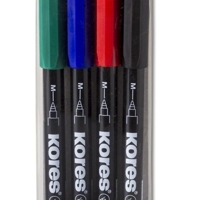 Etui de 4 "K MARKER FINE" Pte moyenne Bleu/Noir/Rouge/Vert - Kores