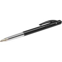 Pack 100 Stylos Bille Rétractable M10 Clic Pointe Moyenne Noir - BIC