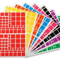 Paquet de 1260 gommettes Carré Assorties sur 10 feuilles 160x216 mm - Apli-Agipa