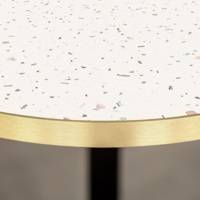 Table pied noir Ø70cm terrazzo cassata chant laiton - intérieur - RestooTab