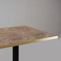 Table pied noir 120x70cm marbre grec chants laiton - intérieur - RestooTab