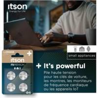 Pack 4 Piles Bouton Lithium CR2025 3V Idéale Clé de Voiture, Montre - ITSON