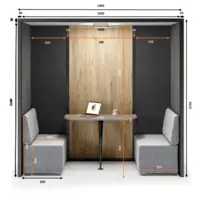 Cabine acoustique duo CIDER SANDRINE intérieur beige / banquette brique - OCCASION