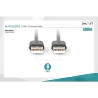 Câble USB 2.0 type A M/M. AWG 28 Noir 5 m - DIGITUS