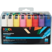 Set de 16 Marqueurs PC8K pointe large biseautée couleurs assortis - Uni-ball