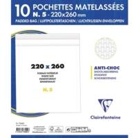 Paquet de 10 Pochettes à bulles 215x265 Kraft blanc 90g - CLAIREFONTAINE