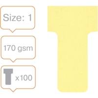 Lot de 100 fiches T indice 1 jaune - NOBO