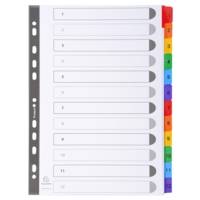 Intercalaires Imprimés numériques carte blanche 160g- 12 positions - A4 Blanc - EXACOMPTA