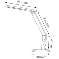 Lampe de bureau LED Vario Plus, argent - HANSA