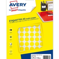 Sachet de 960 pastilles Ø15 mm. Imprimables. Coloris jaune - Avery