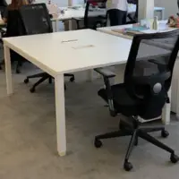 Bench de 2 120x80 blanc et top access arrondi JOBI - OCCASION - Adopte un Bureau