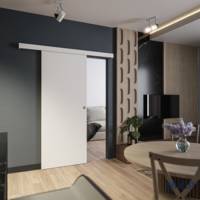Porte coulissante avec rail JURA - Prépeint Blanc 83 cm - Gedimat - MEP