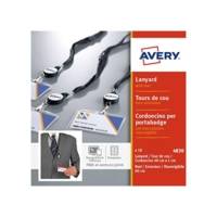 Lot de 10 tours de cou noirs de 40 cm x 1 cm de large avec enrouleur de 60 cm de long - AVERY