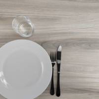 Table pied blanc Ø70cm bois tages - intérieur - RestooTab