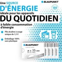 Pack 10 Piles AAA LR03 Alcalines Power - BLAUPUNKT