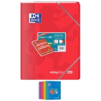 Cahier piqûre EASYBOOK MAX 24 X 32 cm 96p 90g grands carreaux coloris aléatoire - Oxford