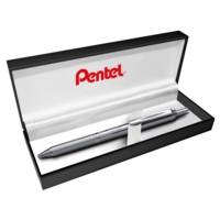 Coffret Roller encre gel rétractable BL407, corps argent, encre Noire - PENTEL