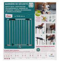 Barrière de protection ENZO pour enfants métal blanc - h.77 cm l.73 à 81 cm - Gedimat - NORDLINGER