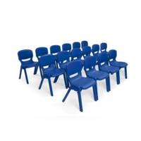 Chaise monobloc 4 pieds Ergos One T1 bleu foncé - hauteur assise 27 cm