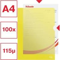 Boîte de 100 pochettes-coin Copy Safe en polypropylène 11/100e Jaune - ESSELTE