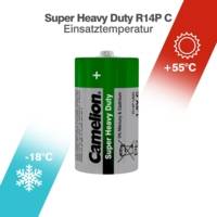 Pack 2 Piles Super Heavy Duty vert Baby C LR14 1,5V - CAMELION