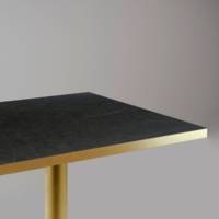 Mange-debout pied Doré 60x60cm marquina chants laiton - intérieur - RestooTab