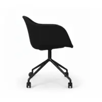 Fauteuil MUUTO Noir ovale à roulettes BLUNT