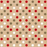 Rouleau Papier Cadeau Kraft 0,7 x 50 m Noël pois rouge blanc or - CLAIREFONTAINE
