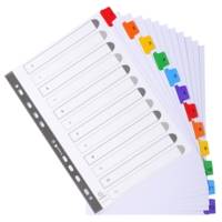 Intercalaires Imprimés numériques carte blanche 160g- 12 positions - A4 Blanc - EXACOMPTA