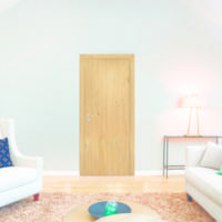 Bloc-porte isolant FARO plaqué bois chêne mat Hui.70 à 100 mm - 204 x 83 cm - Gedimat - VICAIMA