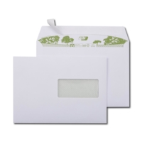 Boite de 500 enveloppes extra blanches 100% recyclées C5 162x229 90 g/m² fenêtre 45x100 bande de protection - GPV