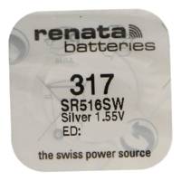 Pile bouton Silver Oxyde 317 / SR516 SW 0% Mercure 1,55V - RENATA