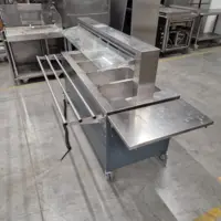Meuble de self chaud pour enfants - Sur Roulettes, Avec rampe à plateaux - BASICLINEW-4KIDS - Blanco