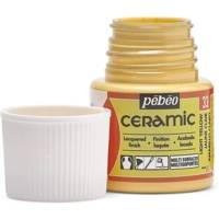 Flacon 45 ml peinture CERAMIC faïence et multi support Jaune clair - PÉBÉO