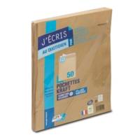 Paquet de 50 pochettes kraft brun n°24 260x330 90 g/m² bande de protection - GPV