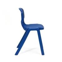 Chaise monobloc 4 pieds Ergos One T1 bleu foncé - hauteur assise 27 cm