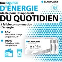 Pack 16 Piles Alcalines Power AA / LR6 1,5V - BLAUPUNKT