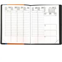 Agenda semainier Pluton 9 X 12,5 cm 1S/2P Noir - EXDI