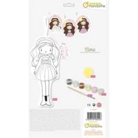 Kit Créatif Enfant - Poupée en coton Imprimé à Peindre Jaune - AVENUE MANDARINE